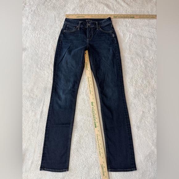 Silver Jeans Womens Size 27x32 Avery Straight Dark Wash Blue Denim Stretch - Picture 1 of 4